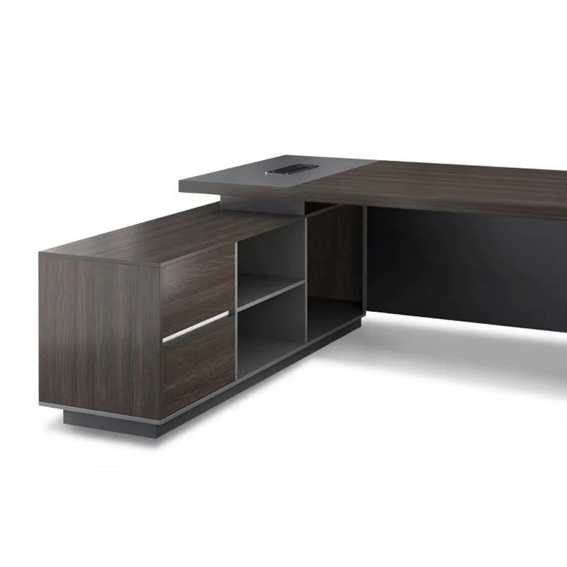 Modern luxury wood convertible l-shaped home office executive computer desk