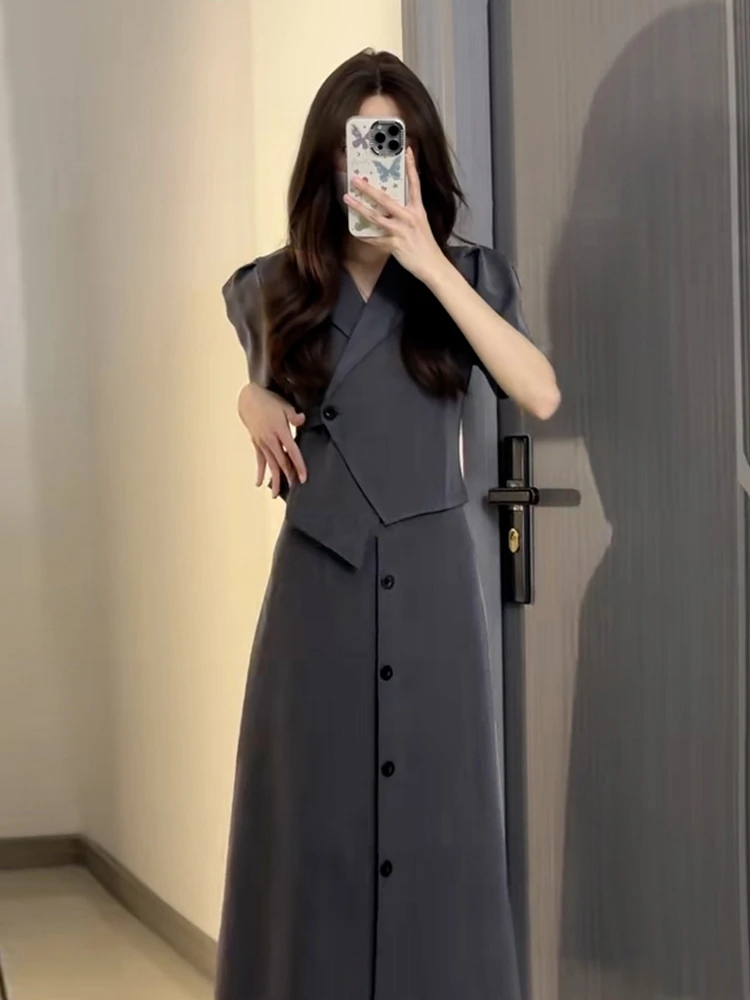 Chic Style Elegant Office Lady Blazer Dress Women's Summer 2024 New High-End Exquisite French Sophisticated Set Long Skirt Hot