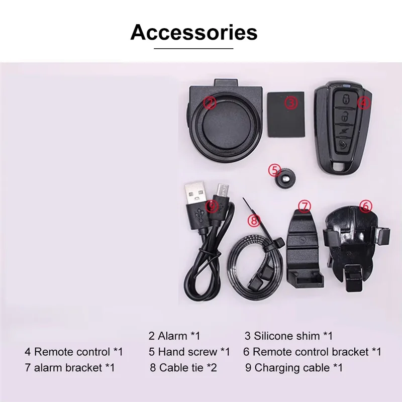 115Db Bicycle Alarm IP55 Waterproof Motorcycle Alarm Remote Control Anti-Theft Bike Detector Alarm System