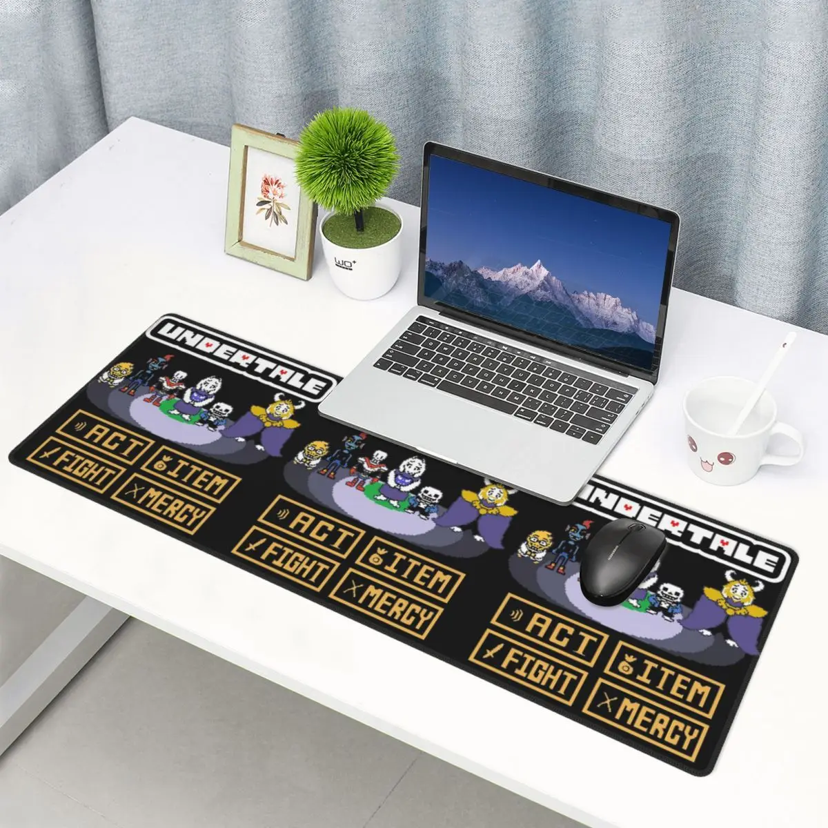Large Mouse Pad Act Item Fight Mercy Video Game Undertale Art Gamer PC Laptop Mats Keyboard Carpet Computer Gaming Desk Mat