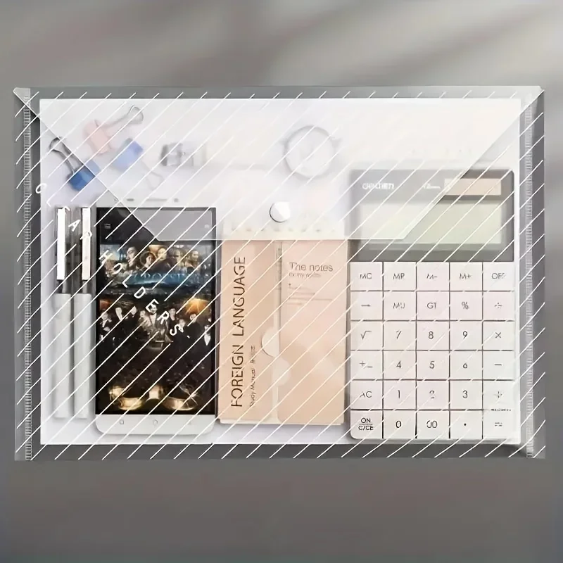 10 قطع من أكياس الملفات الشفافة المقاومة للماء مع زر إغلاق - بلاستيك Pp متين، مثالية لتخزين اللوازم المدرسية المكتبية