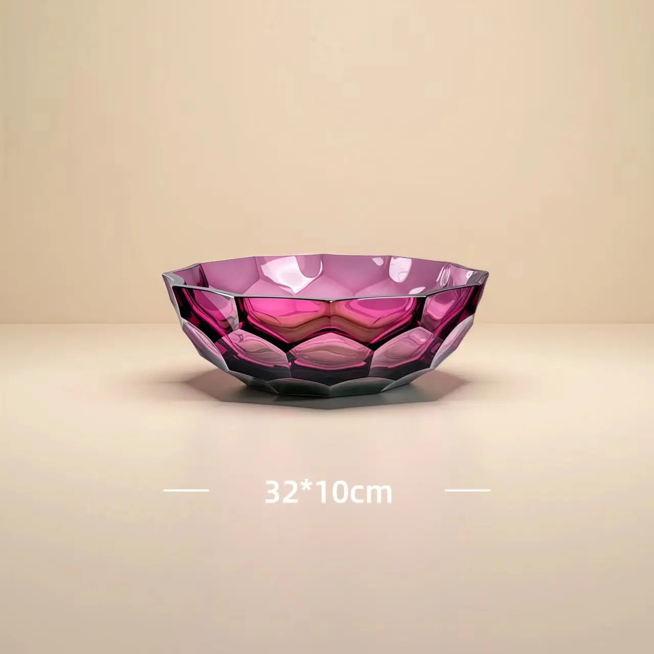 Modern faceted crystal glass vase flower arrangement, water raising plum vase, crystal ornament, home living room decoration, wa