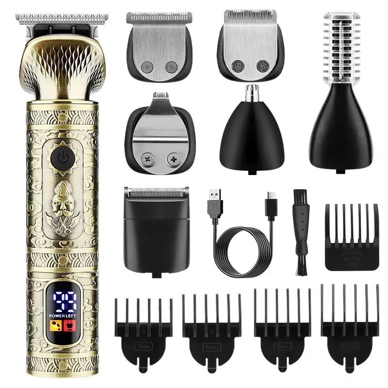 7 IN 1 Trimmer Set Electric Shaver Clipper All Metal Hair Trimmer set Resuxi 885 New Professional Barber Cordless Full Set