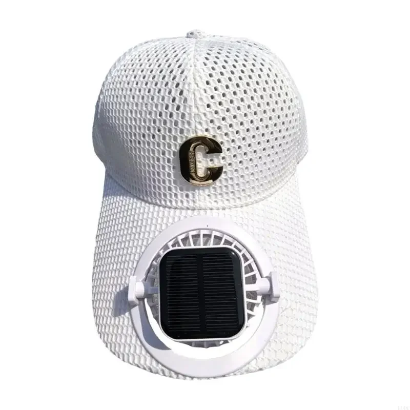 Adjustable Sun Cap With constructed In Fan And Solar Charging For Men Women And Kids Y166