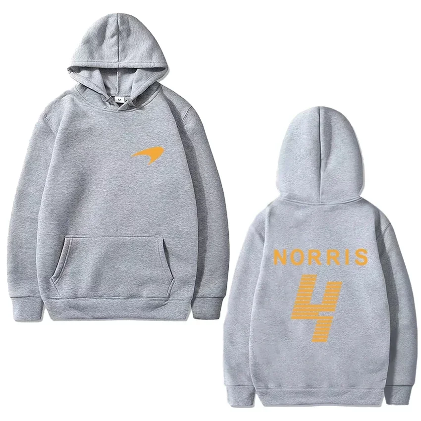Vendita calda Lando Norris Racing Driver Felpa con stampa fronte-retro Uomo Donna Felpa con cappuccio oversize Pullover a maniche lunghe in pile unisex