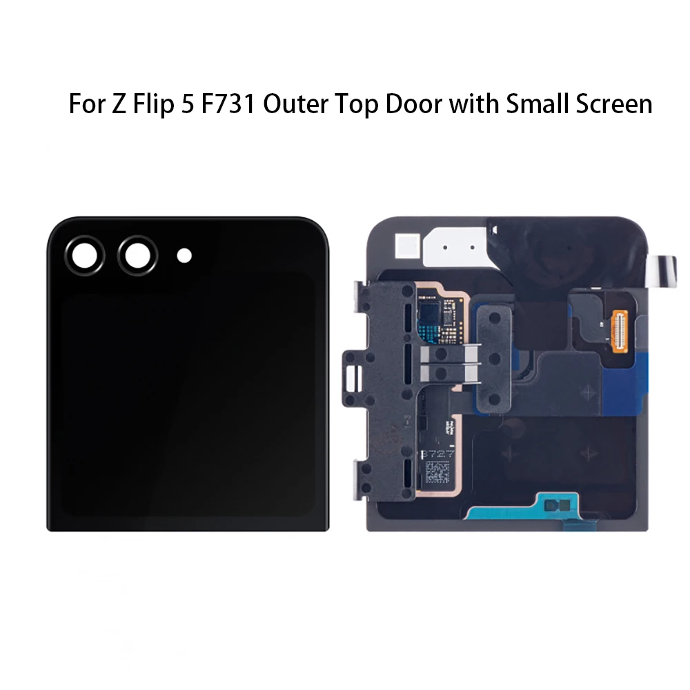 LCD screen Outer SMALL LCD Screen with Housing  Top cover, Battery door Bottom Door back glass For Samsung Galaxy Z Flip 5 F731