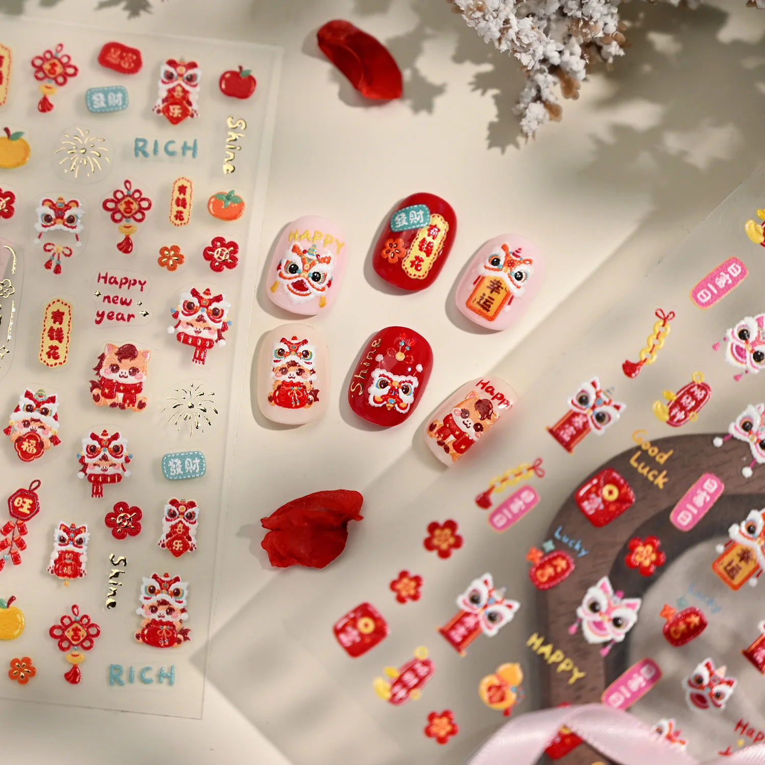 جديد النمط الياباني تنقش الذهب تنقش الخريف والشتاء ملصقات الأظافر لطيف DIY بها بنفسك عمليات تجميل الأظافر نصائح مسمار الفن زينة 2026