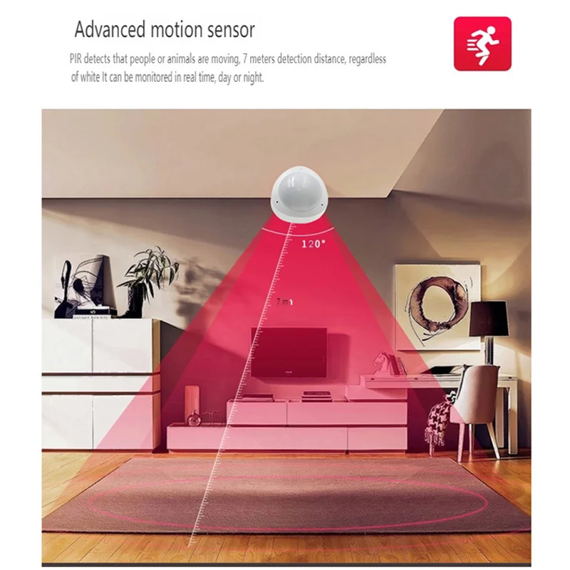 Sensor de movimiento PIR para el hogar, Mini Detector infrarrojo de cuerpo humano, alarma de monitoreo, detección diurna y nocturna, WiFi, Tuya