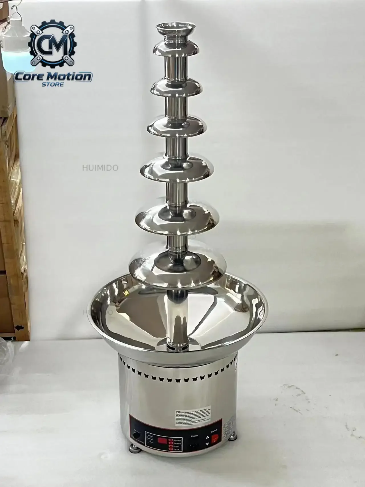 Multi-Purpose Chocolate Fountain 7-Tier Fondue Maker for Camping & Holiday Party Dessert Setup