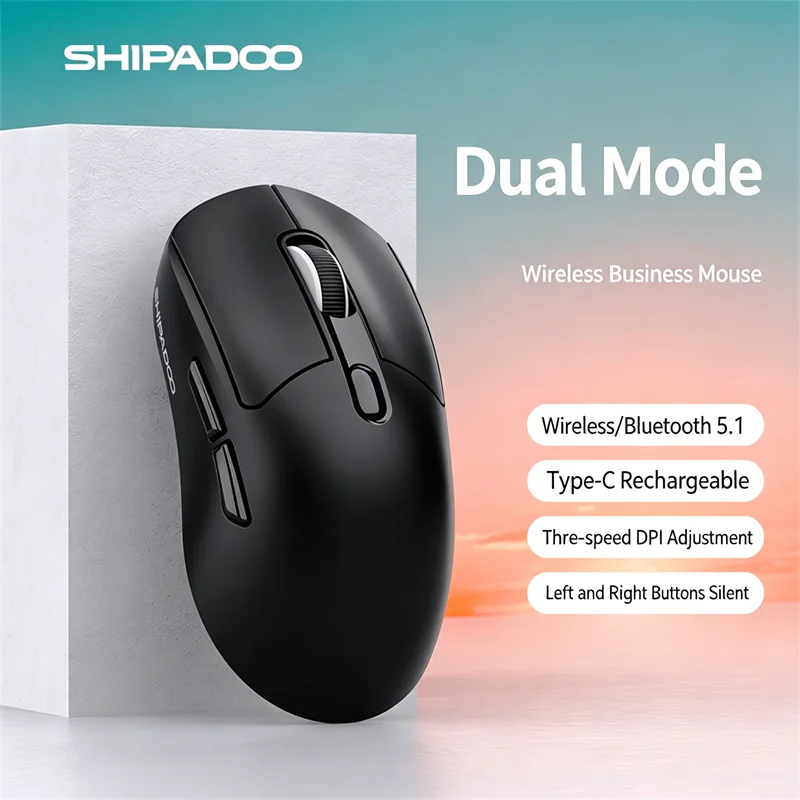 Business Office Mouse Dual-mode Rechargeable DPI Adjustable Medium Size 2.4G Bluetooth Office Use Mute Button Mause