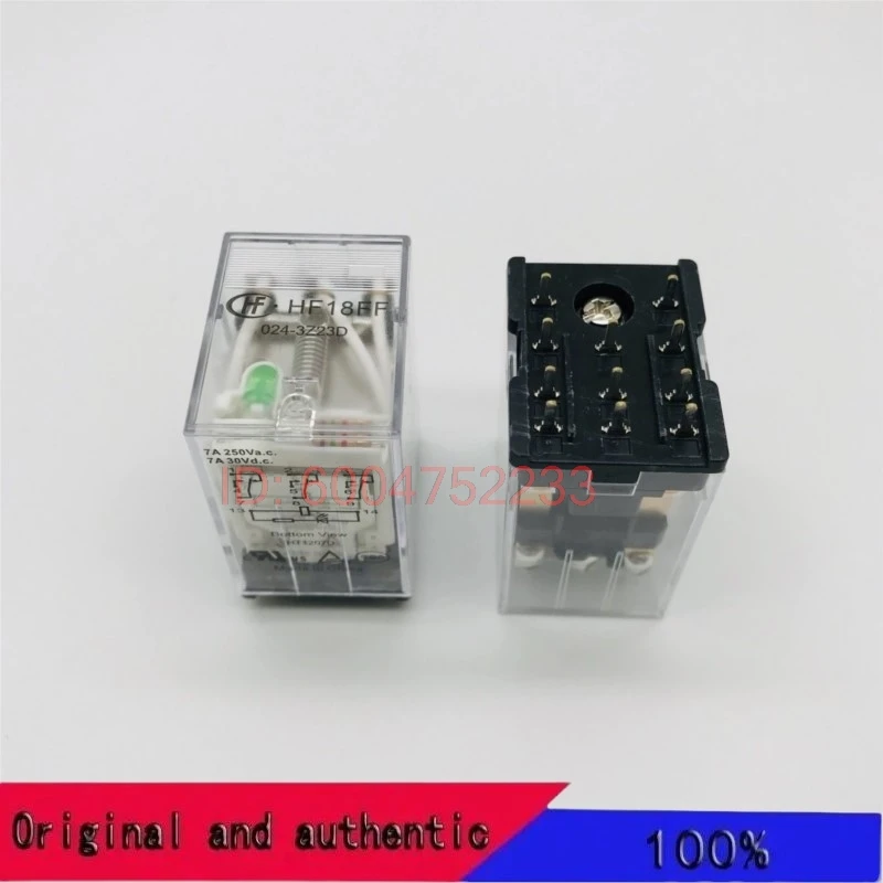 HF18FF-024-3Z23D Hongfa relay HF18FF-024-3Z2D three sets of 11 pins with 7A soldering pins and lights