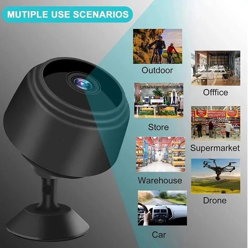 

A9 1080P HD Mini Wireless Security Camera Wifi Smart Home Surveillance Monitor with Sensor Camcorder for Video Home Safety