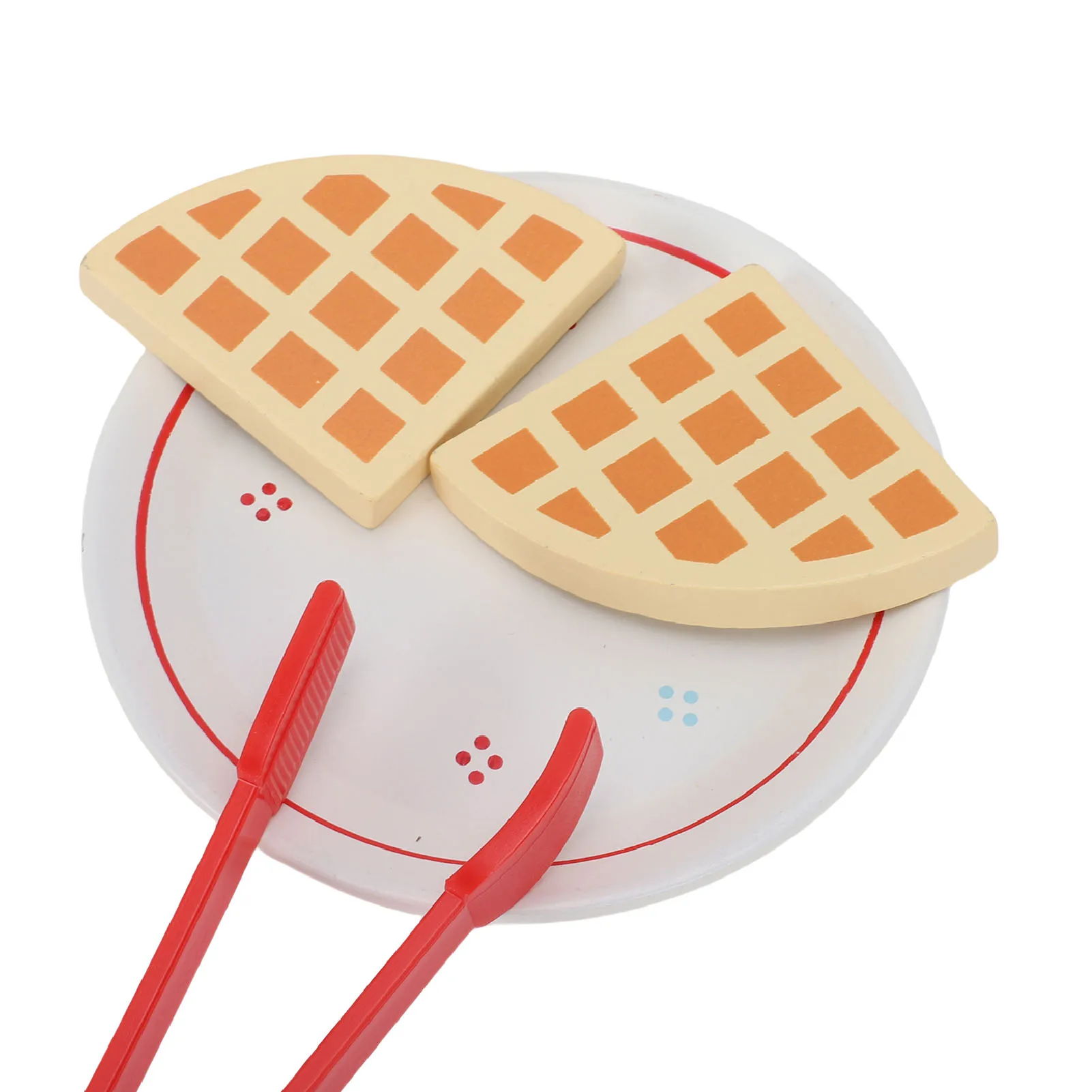 Toddler Waffle Baking Playset Waffle Maker Food Playset Wooden Safe Educational Toddler Waffle Maker Kitchen  for Home