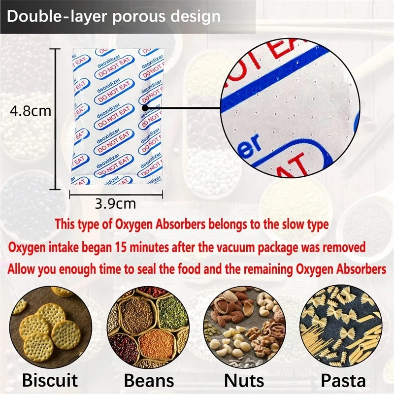 Vacuum Sealed Bag Jars, Oxygen Absorbers for Food, Dry Food, Storage, Cans for Food, Long Term Storage, 150Cc