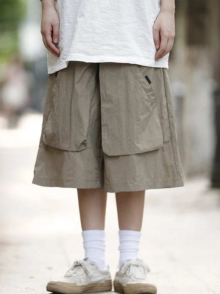 

Японская рабочая одежда в стиле ретро, брюки на семь футов, мужские и женские летние уличные тонкие свободные модные брендовые прямые брюки