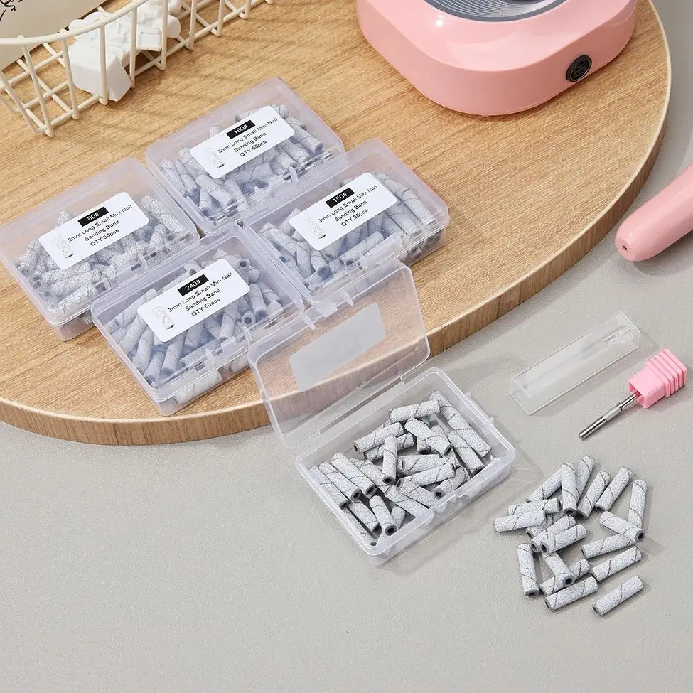 Nowy 50 SZTUK bardzo długich taśm szlifierskich Zebra Wiertło do paznokci Pielęgnacja stóp Polerowanie Manicure Żel do usuwania polskiego Narzędzia wymienne Obcinacz