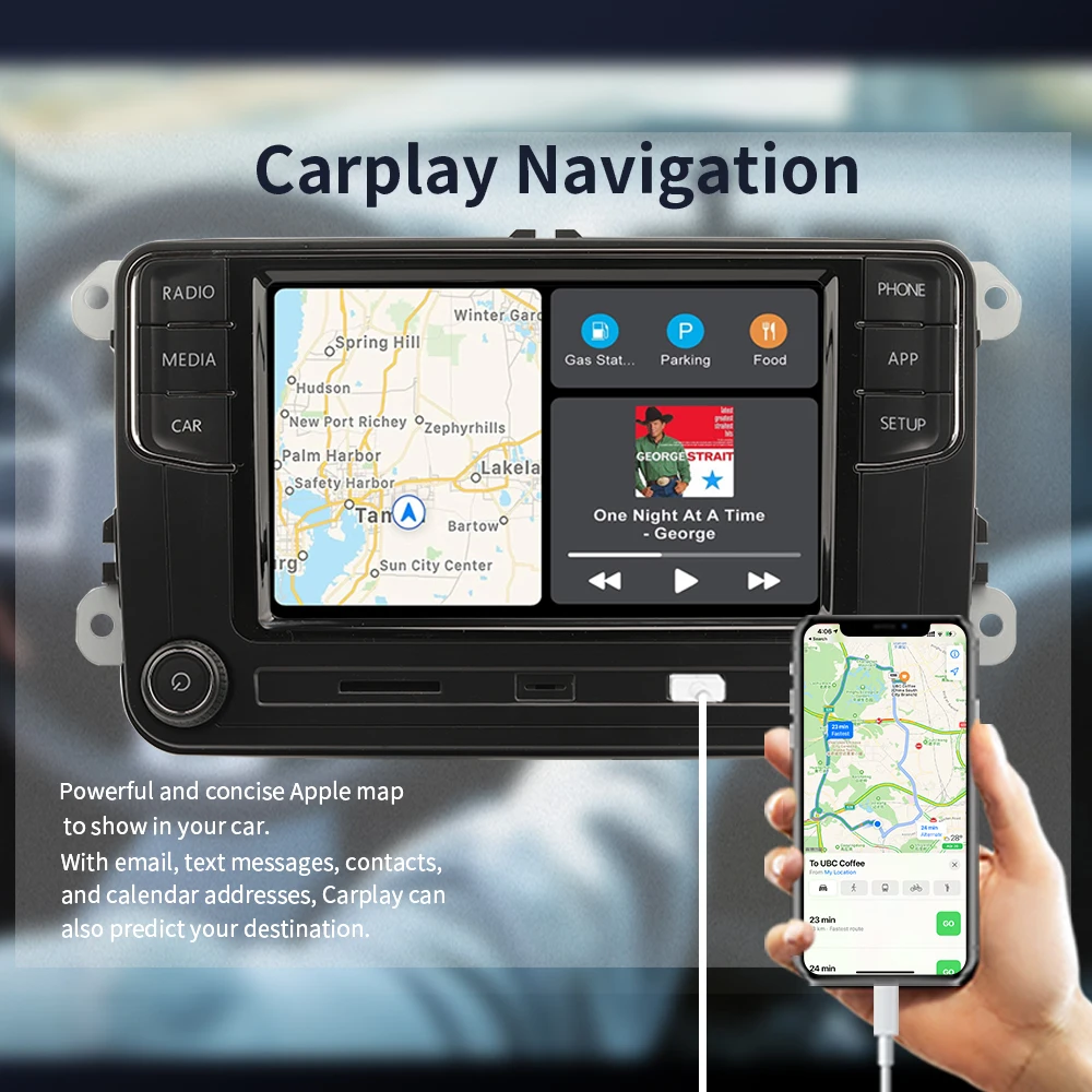 POCAVIO MIB Carplay Radio de coche solo para Volkswagen MQB POLO 6C / MQB POLO 6R Android Auto Bluetooth reproductor Multimedia navegador