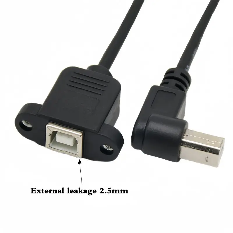 0.3m 0.5m 1m 1.5m Bend USB Printer Male to Female Extension Cable With Ear Screw Hole Square Mouth BM to BF Printer Data Cable