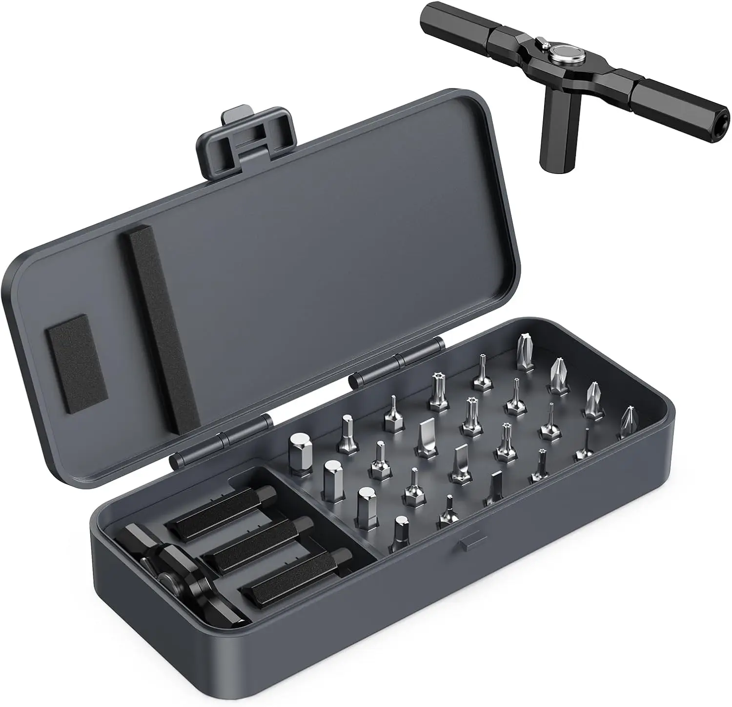 

24-in-1 Magnetic Screwdriver Set with Ratchet, Detachable Handle, Precision Repair Kit for PC, Furniture, Bicycles