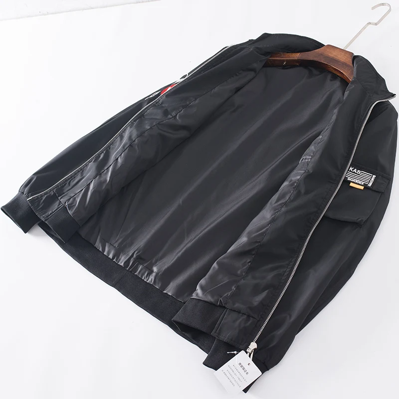 

Trendy Embroidered Stand Collar Jaet Casual Thin Men's Autumn Outerwear BAIM Brand Stand Fit Youth Faion Long Sve Z...