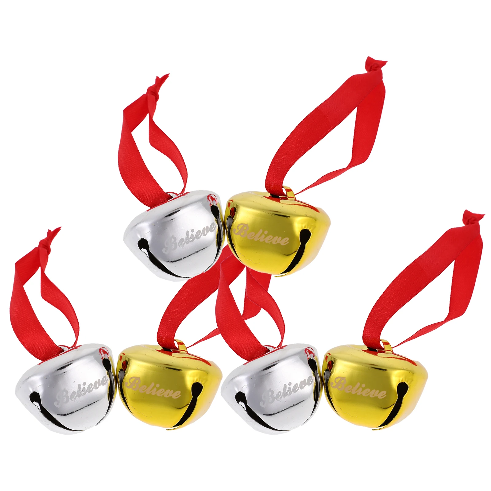 

6 Pcs Christmas Tree Festive Decoration Bells Pendant Ornaments Hanging Craft Decorative Metal Pendants The