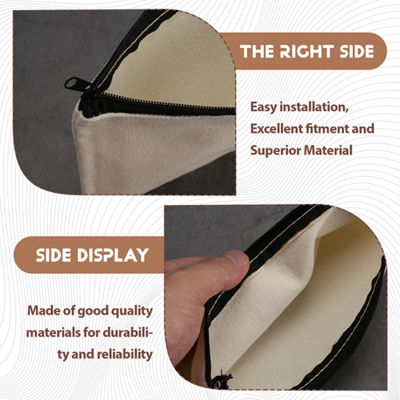 10Pcs Canvas Makeup Bags Canvas Zipper Pouch Bags Pencil Case Blank DIY Craft Bags Cosmetic Pouch for Travel DIY Craft School