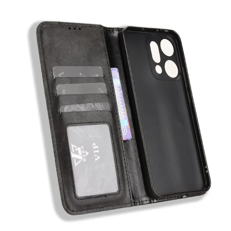 Retro Flip Book Leather Cover for Reno 14 5G Magnetic Flip Wallet Card Slot Case for OPPO Reno 14 Pro Reno14pro Phone Bags