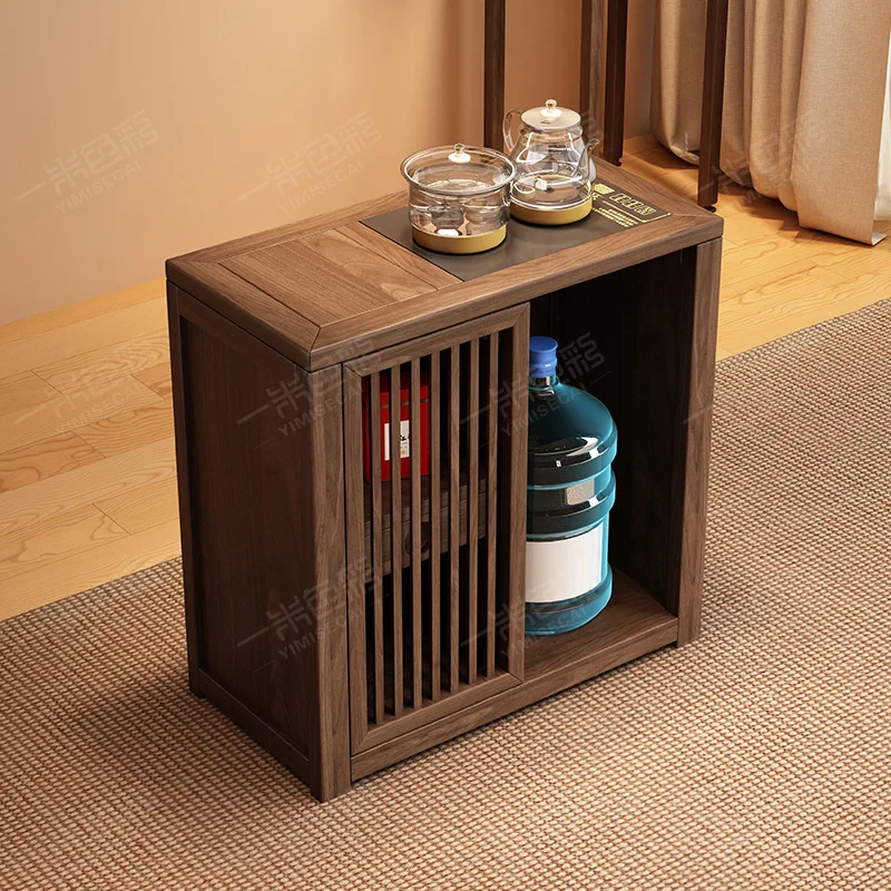 Solid wood new Chinese storage tea cabinet with door drawer tea side cabinet tea table sliding door side few kettle integrated t