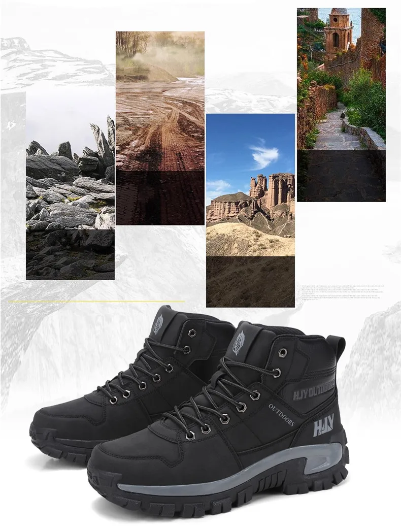High-Top-Lederstiefel für Herren, atmungsaktive Desert Combat Boots, rutschfeste Outdoor-Wanderstiefel für Herren, Motorradstiefel, Arbeitsstiefeletten – Detail 4