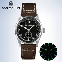 San Martin 37mm Pilot Watch RONDA 6004 Luxury Men Quartz Wristwatch Military Simple Wristwatches 20Bar Luminous Reloje SN034-G-C