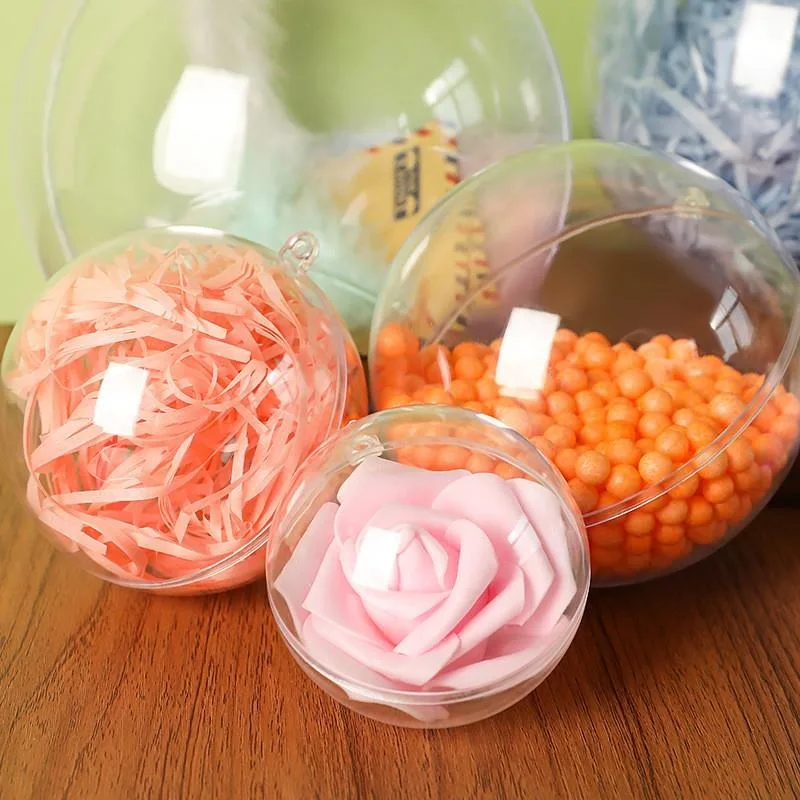 투명 DIY 쥬얼리 플라스틱 공 장식 매달려 장식품을 작성 크리스마스 트리 오픈 볼 상자 선물 웨딩 파티