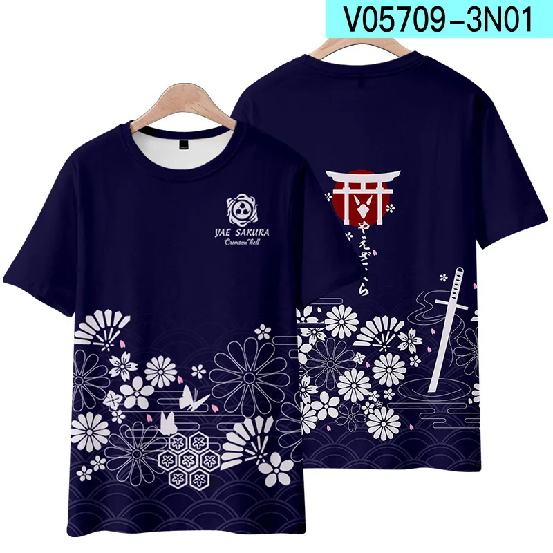 T-shirt à manches courtes pour hommes et femmes, anime japonais, Honkai Impact 3rd 3D, costume de cosplay, Kiana, Kaslana, Yae, Sakura, Hip Hop, Zones Me