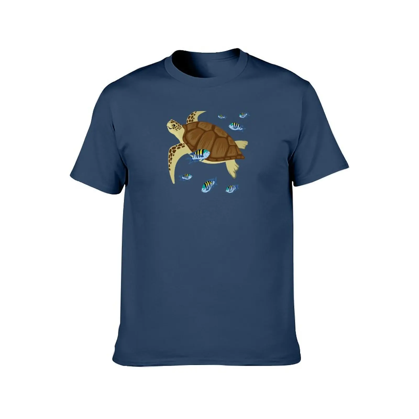 Green Sea Turtle Swimming With Sergeant Majors T-Shirt Personalized t-shirt oversized for a boy mens graphic t-shirts hip hop