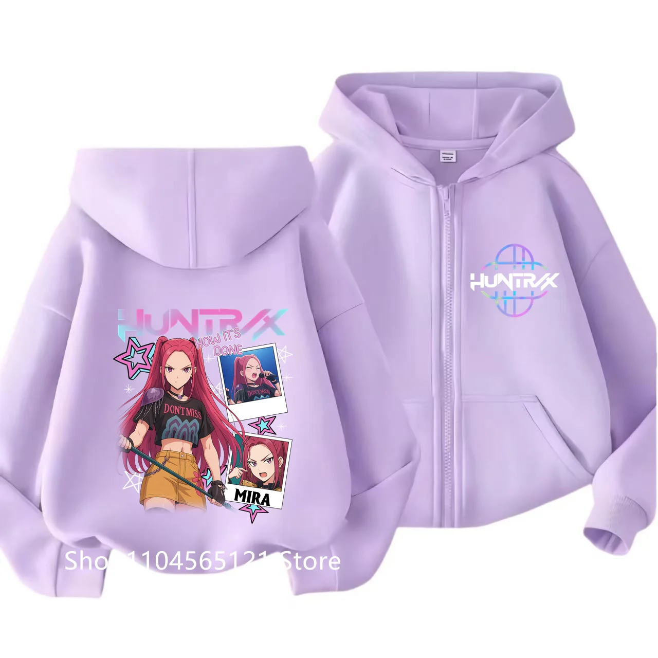 2026 Kawaii زمم بلوزات Kpop شيطان الصيادين هوديي ملابس الأطفال طفل فتاة صبي البلوز سستة هودي الطفل رداء علوي غير رسمي #6