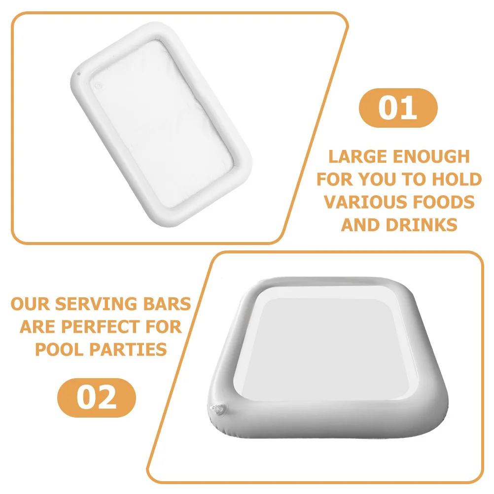 

3Pcs Inflatable Ice Serving Bars Large Capacity Pool Cooler Floating Drink Tray for Parties Picnics Bbqs Food Beverage Holder