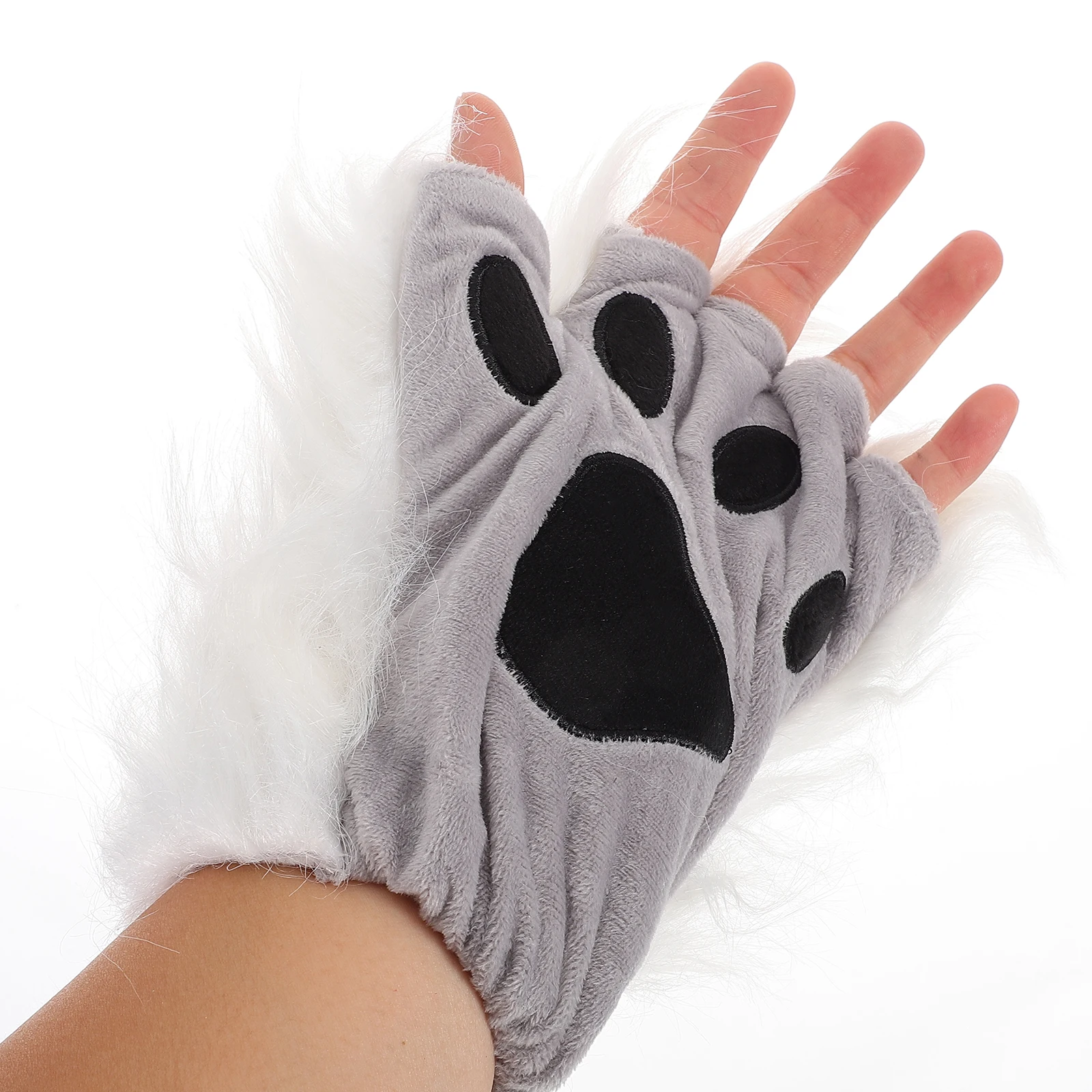 قناع نصف وجه، إكسسوارات أزياء تنكرية، قفازات ثعلب بيضاء على شكل قناع حيوان، تصميم أنيق ومريح #4