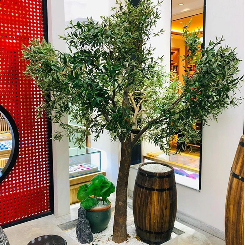 Simulation Olive Tree Large -Scale Bionic Bionic Green Plant Indoor And Outdoor Landscape Decorative Window To Create Fake Trees