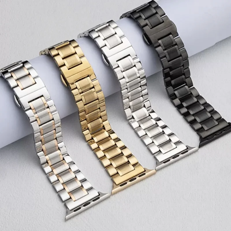 Stainless Steel Strap For Apple Watch Band Series 10/9/8/7/6/5/4/3/SE Metal Bracelet Bands For iWatch Ultra 49mm 45mm 44mm 46mm