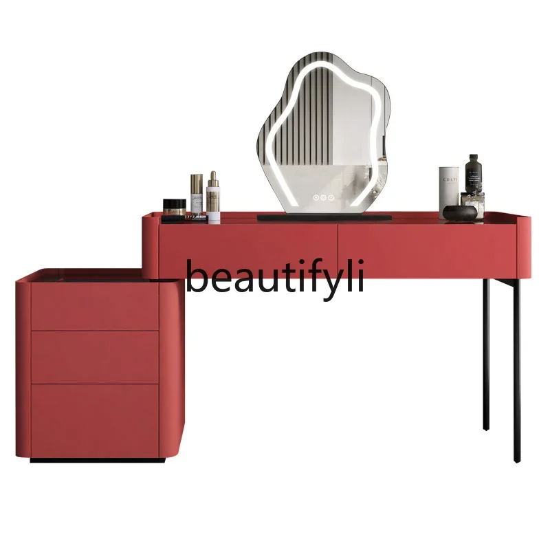 Minimalist dresser bedroom light luxury high-end makeup table storage cabinet integrated password lock chest cabinet