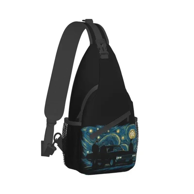 Starry Night Supernatural Sling Crossbody Chest Bag Men Casual Winchester Bros Shoulder Backpack for Travel Cycling