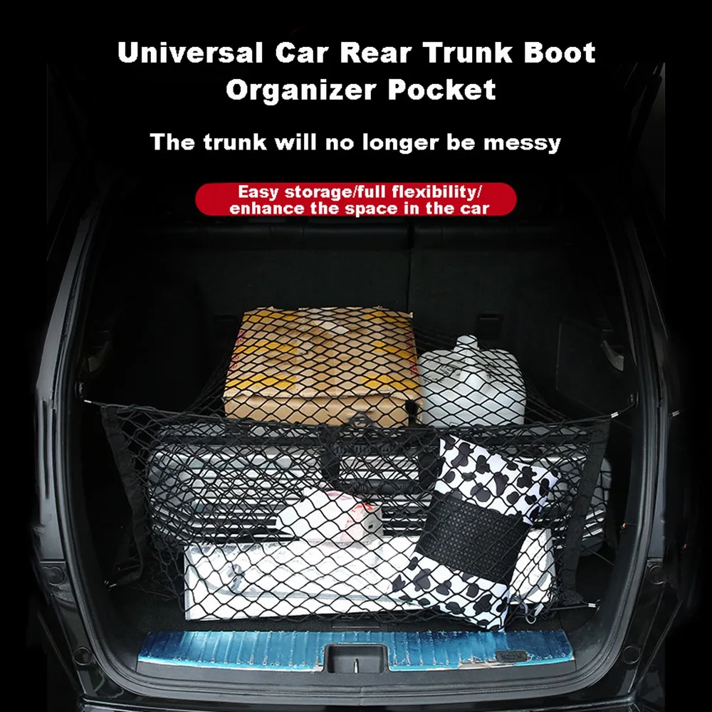 110X60CM Car Cargo Mesh Net Bag Roof Trunk Netting Trunk Fixed Net Bag Suitable for Car Pickup Truck