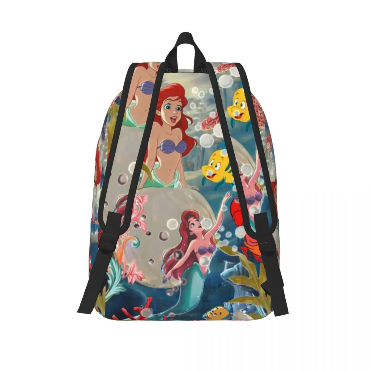 Custom Princess Ariel Travel Canvas Backpack Women Men School Computer Bookbag The Little Mermaid College Student Daypack Bags