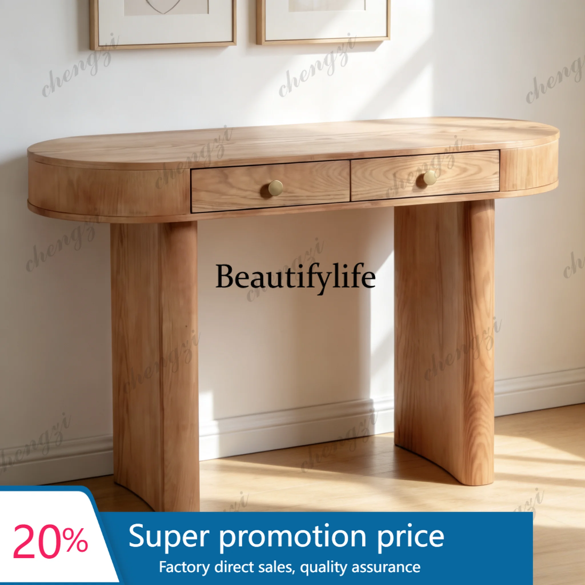 PPP Medieval style solid wood special-shaped dresser simple bedroom designer writing desk