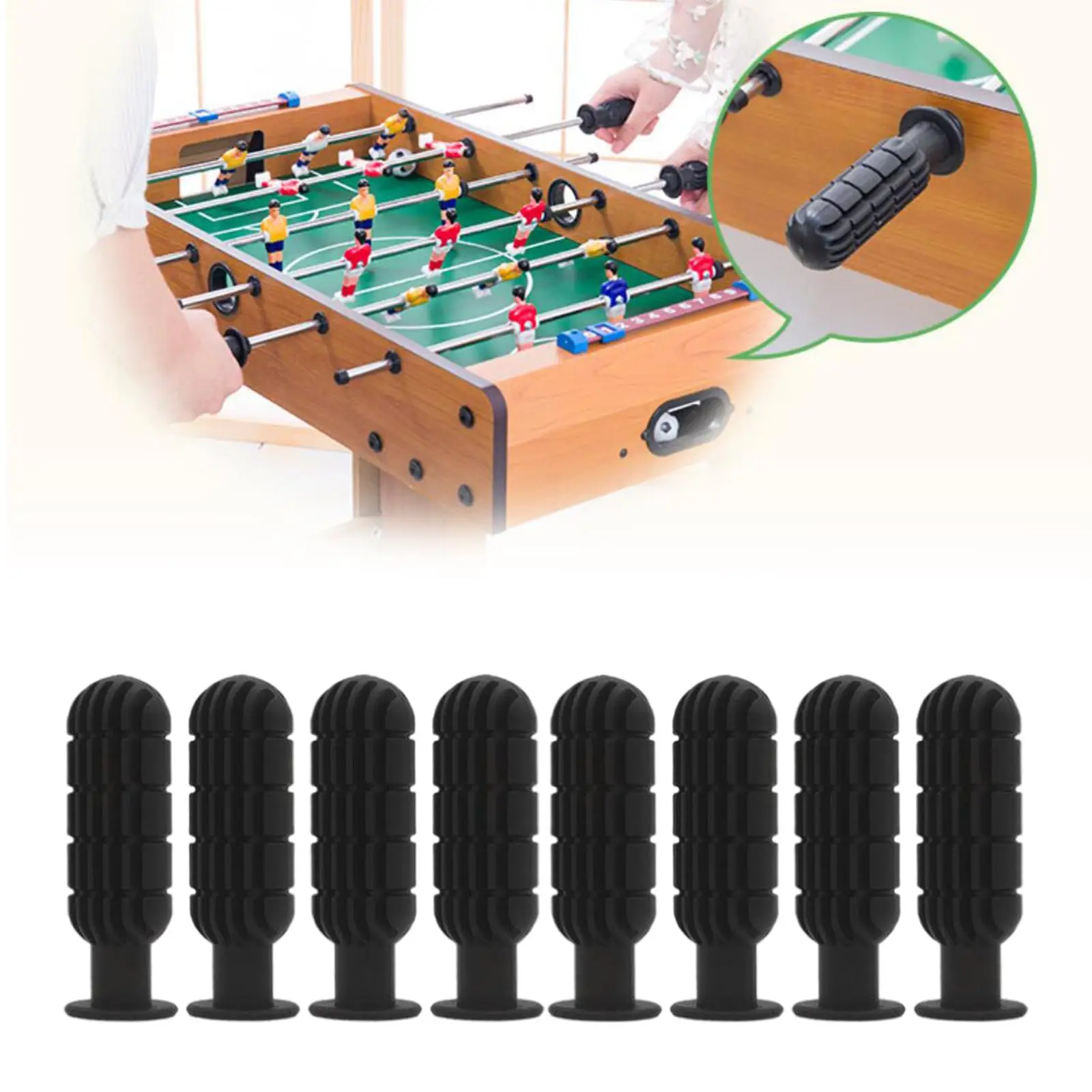 

2x8x Foosball Handle Grips Soccer Table Handles for Standard Foosball Table