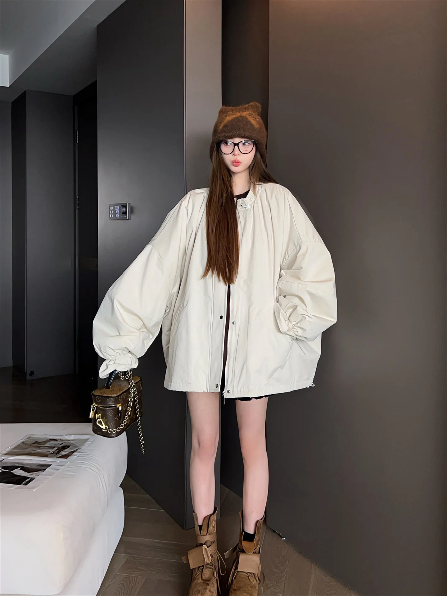 

Женское винтажное хлопковое пальто с эффектом похудения, осенне-зимнее, свободного кроя, универсальное, теплое, модное, на пуговицах