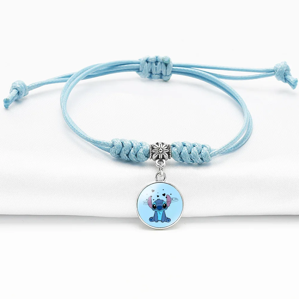 Anime Disney StarCraft Baby Series Stitch Pattern Blue Cartoon Diamond Knot Stretch Bracelet Holiday Party Bracelet