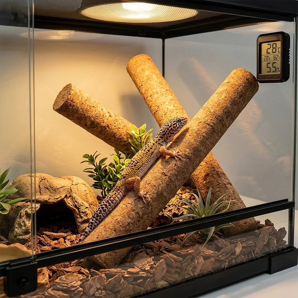 1 Pieza de Ramas de Corcho DIY para Escalar, para Geckos Crestados, Lagartos Leopardo, Serpientes, Decoración de Terrarios, Troncos de Madera Flexibles