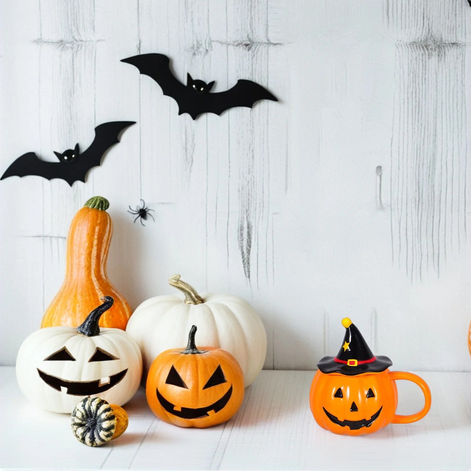 

Halloween Pumpkin Face Ceramic Mug 320ml Pumpkin Shape Coffee Cup for Home Office Ceramic Coffee Mug Halloween Theme