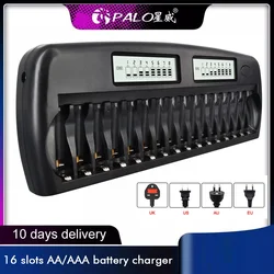 PALO 4-48 slots AA AAA battery charger LCD display smart fast charger for 1.2V AA AAA Ni-MH Ni-CD rechargeable batteries