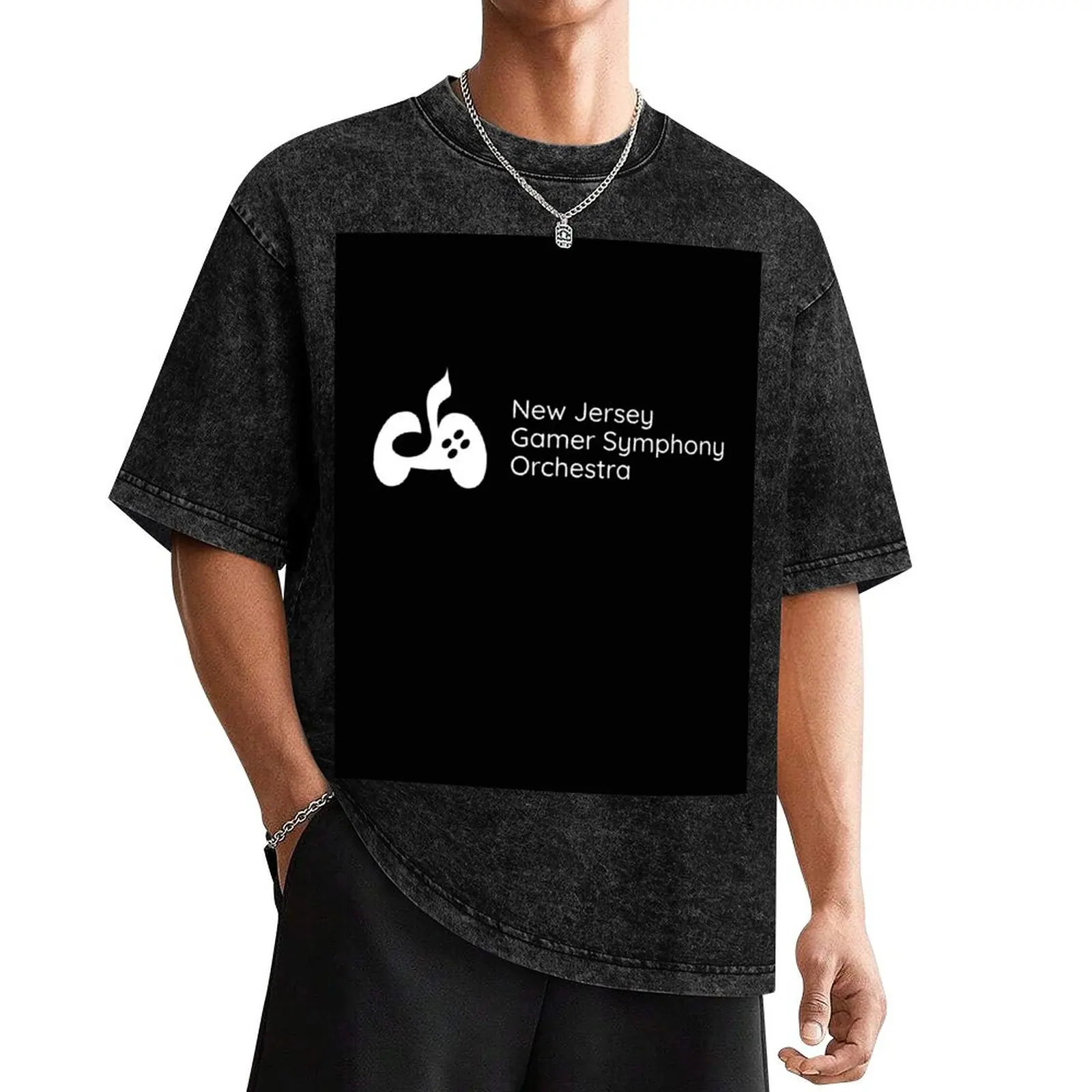 

New Jersey Gamer Symphony Orchestra (white logo, white text) T-Shirt boys whites vintage t shirts mens workout shirts